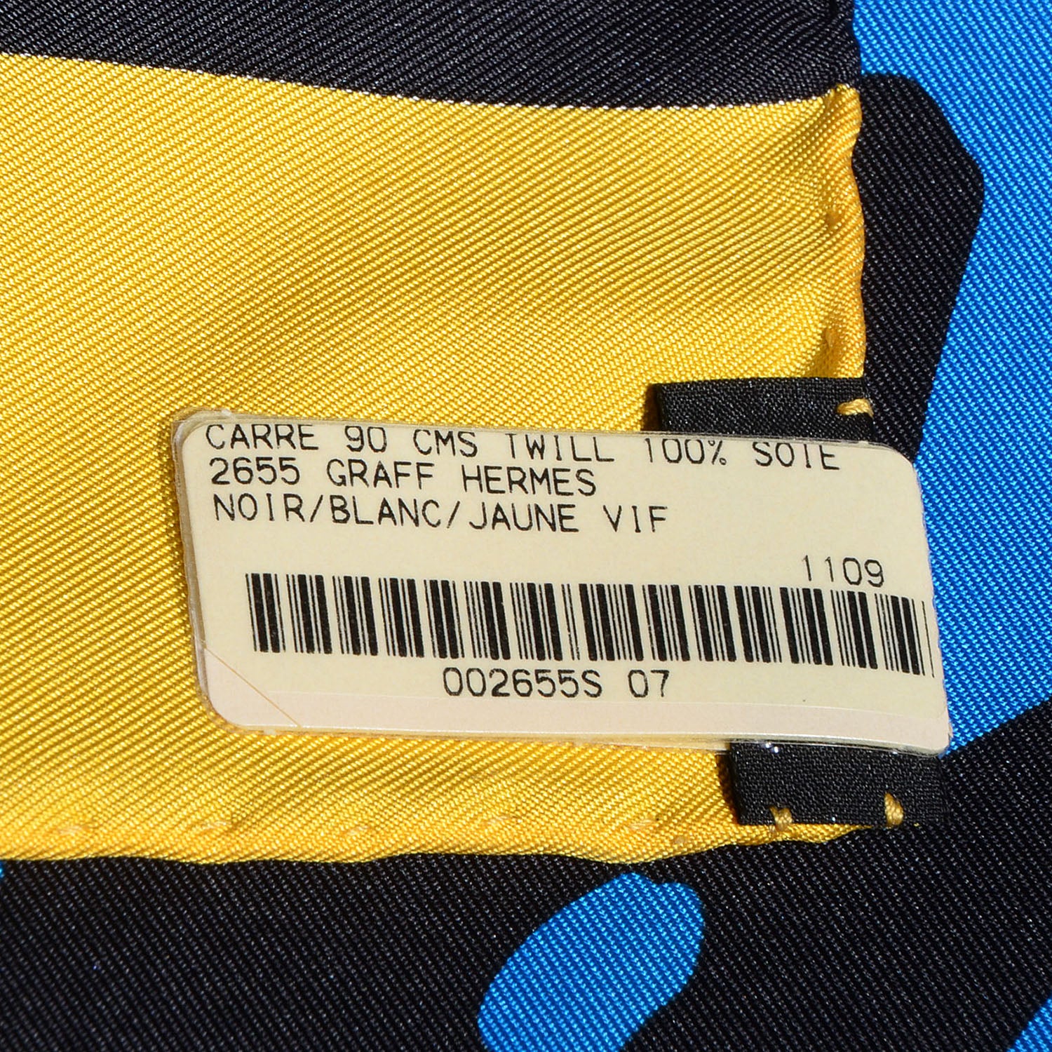 Hermes Silk Graff Graffiti Scarf 90 Noir Blanc Jaune Vif 4 of 6