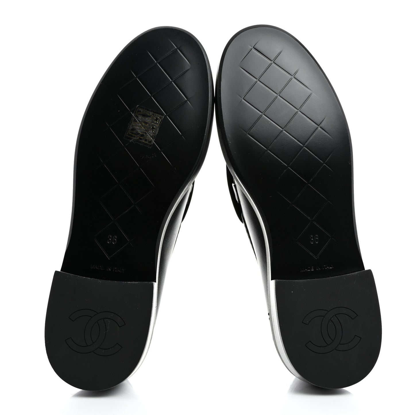Lambskin Quilted CC Turnlock Loafers 36 Black