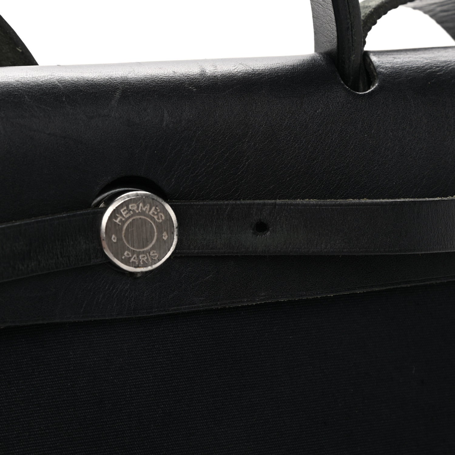 Hermes Toile Vache Calfskin Herbag 30 PM Black 13 of 13