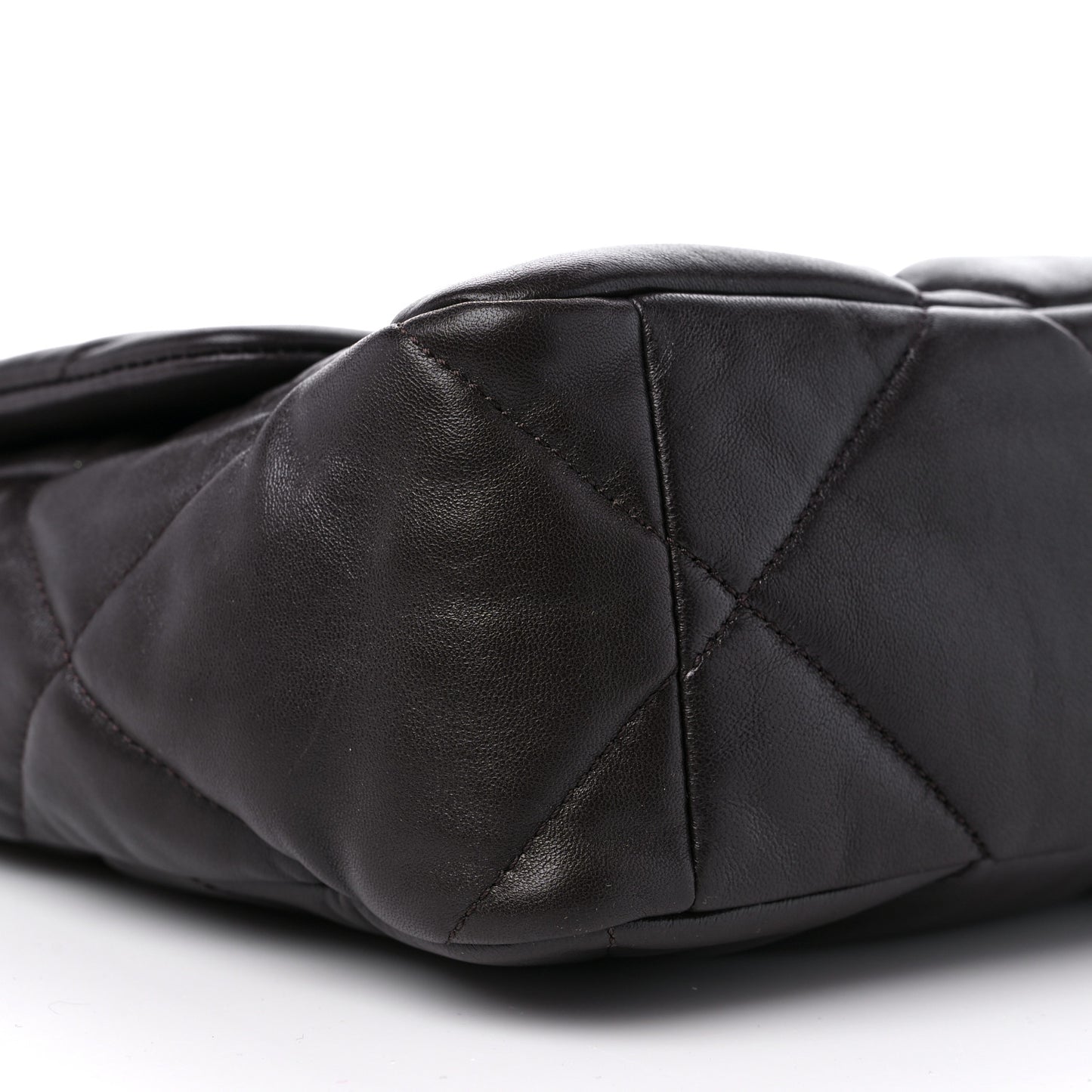 Lambskin Quilted Large Chanel 19 Flap Dark Brown