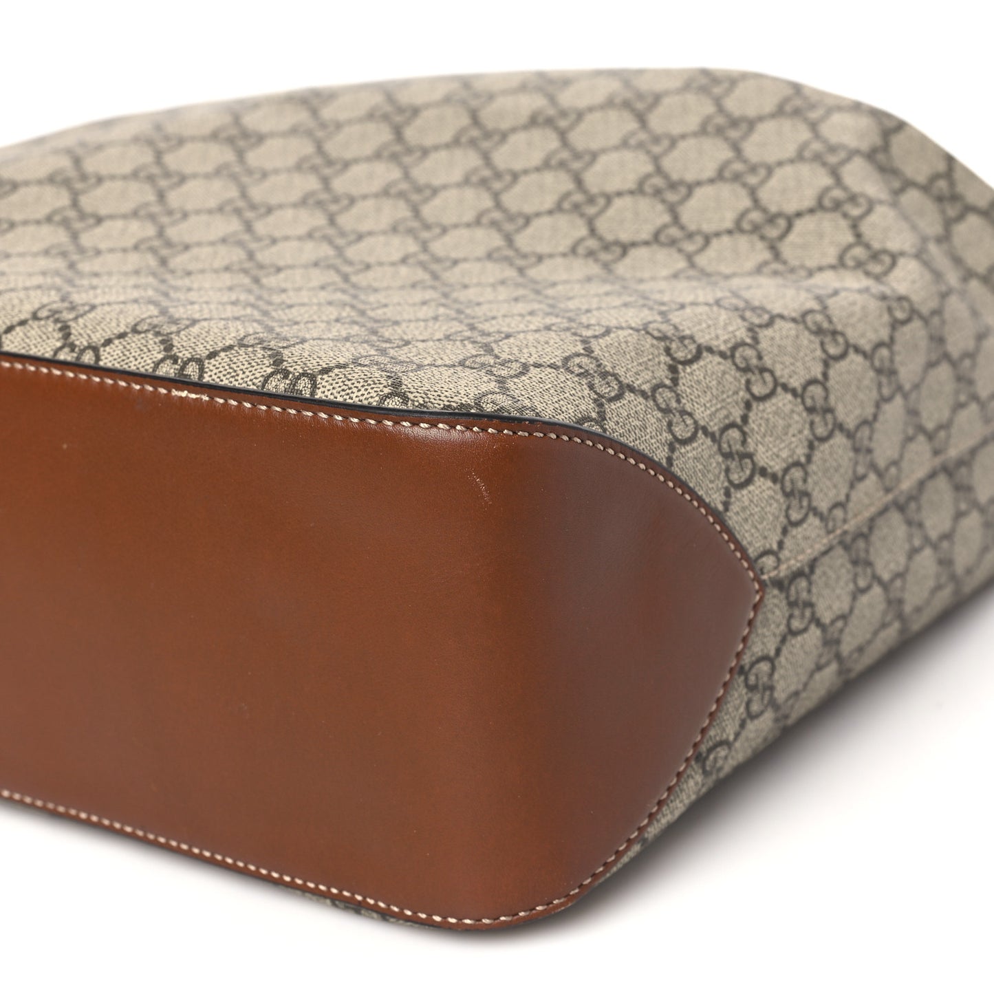 GG Supreme Monogram Large Linea A Hobo Light Brown