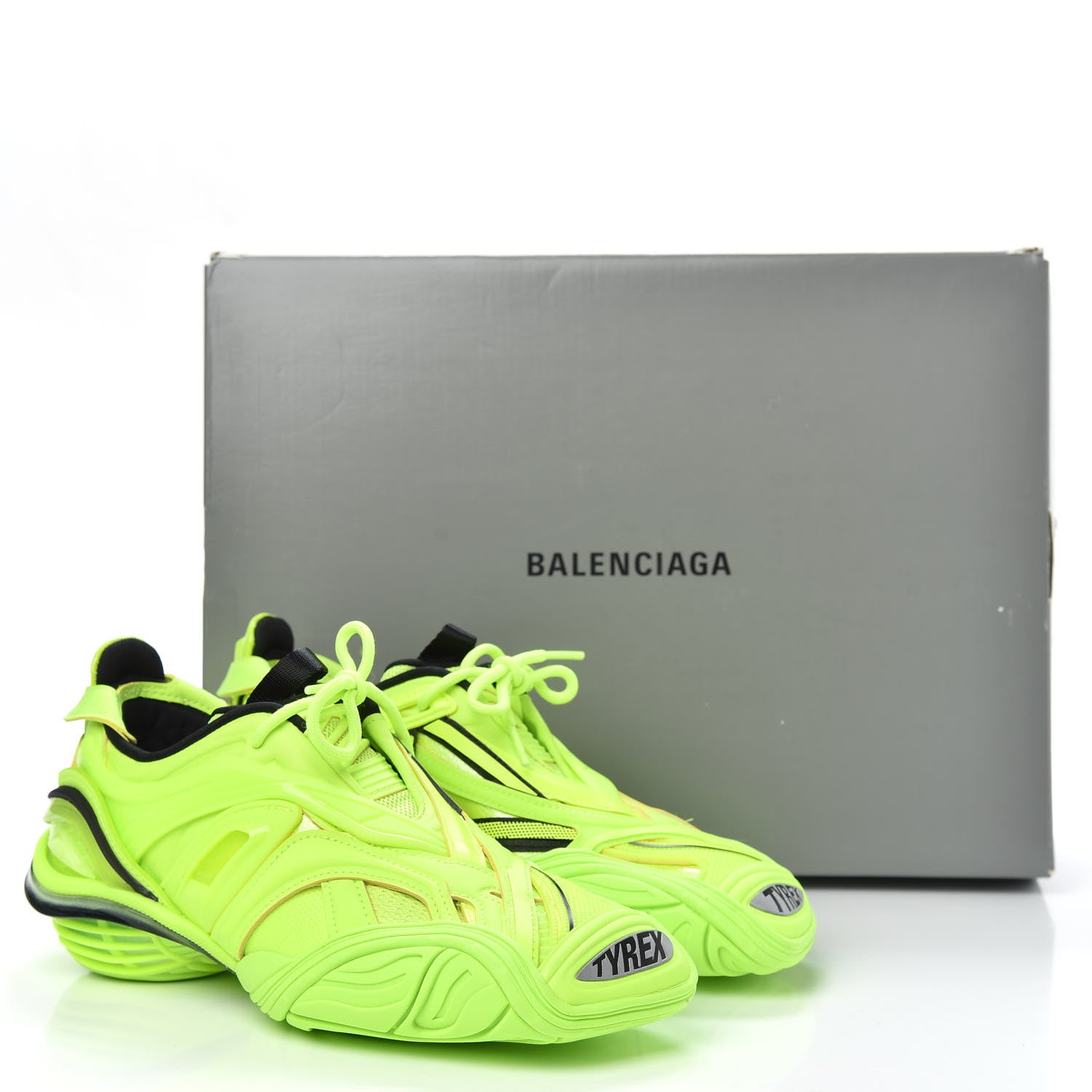 Balenciaga Rubber Mesh Womens Tyrex Sneakers 38 Monocolor Fluo Yellow 7 of 7
