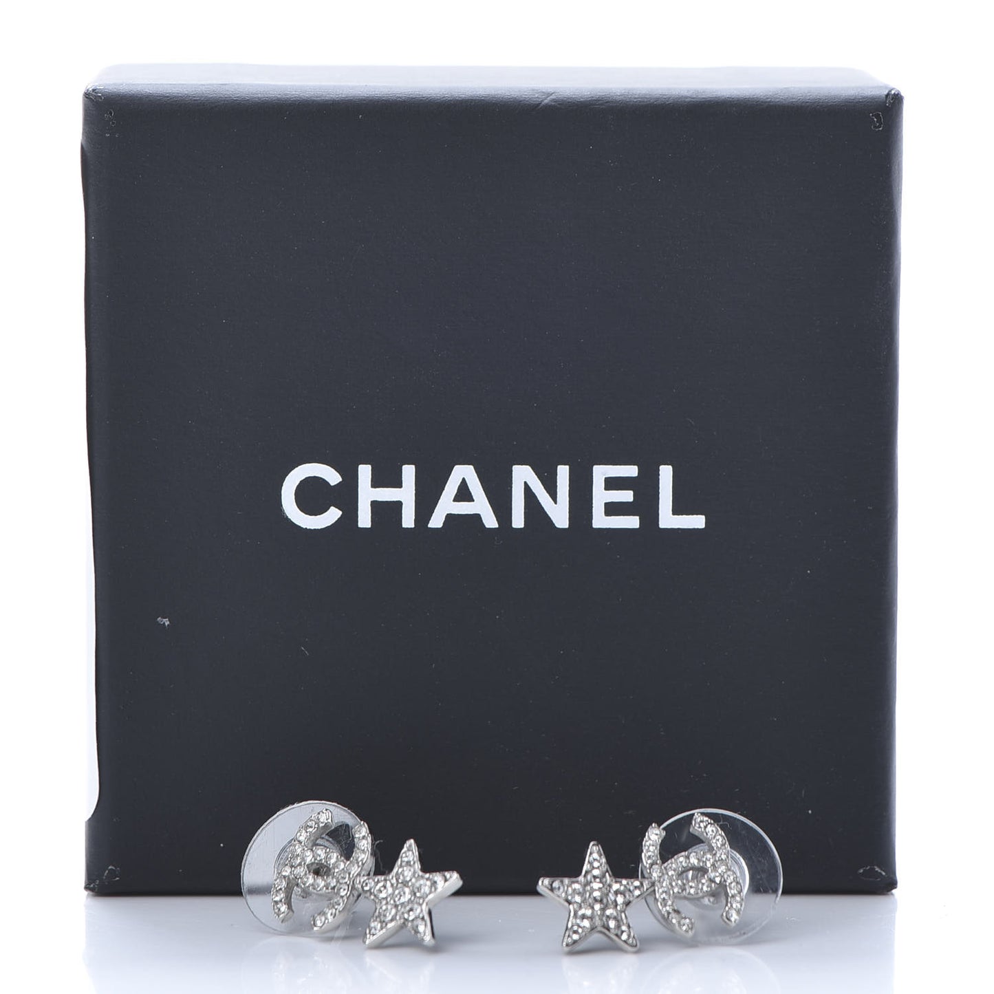 Crystal CC Star Earrings Silver