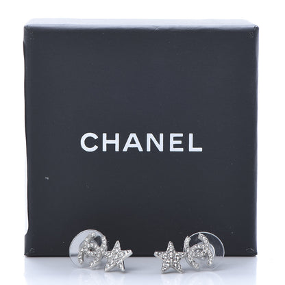 Chanel Crystal CC Star Earrings Silver 5 of 5
