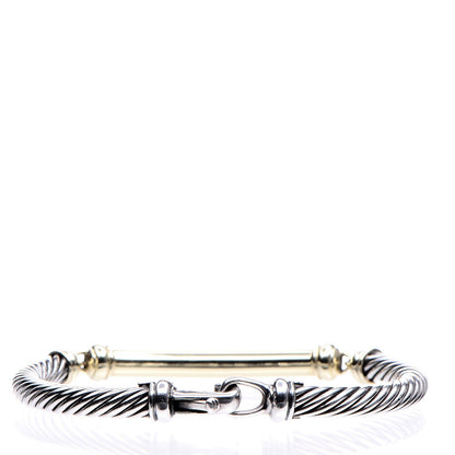 David Yurman Sterling Silver 14K Yellow Gold 5mm Metro Cable Bracelet 3 of 5