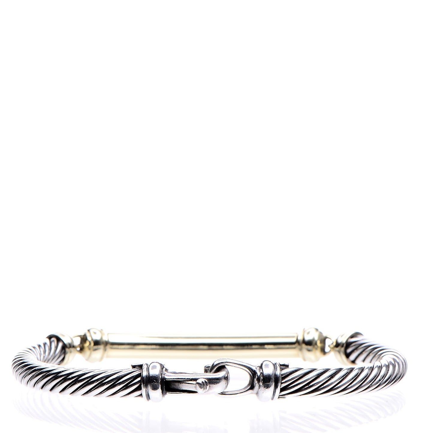 Sterling Silver 14K Yellow Gold 5mm Metro Cable Bracelet