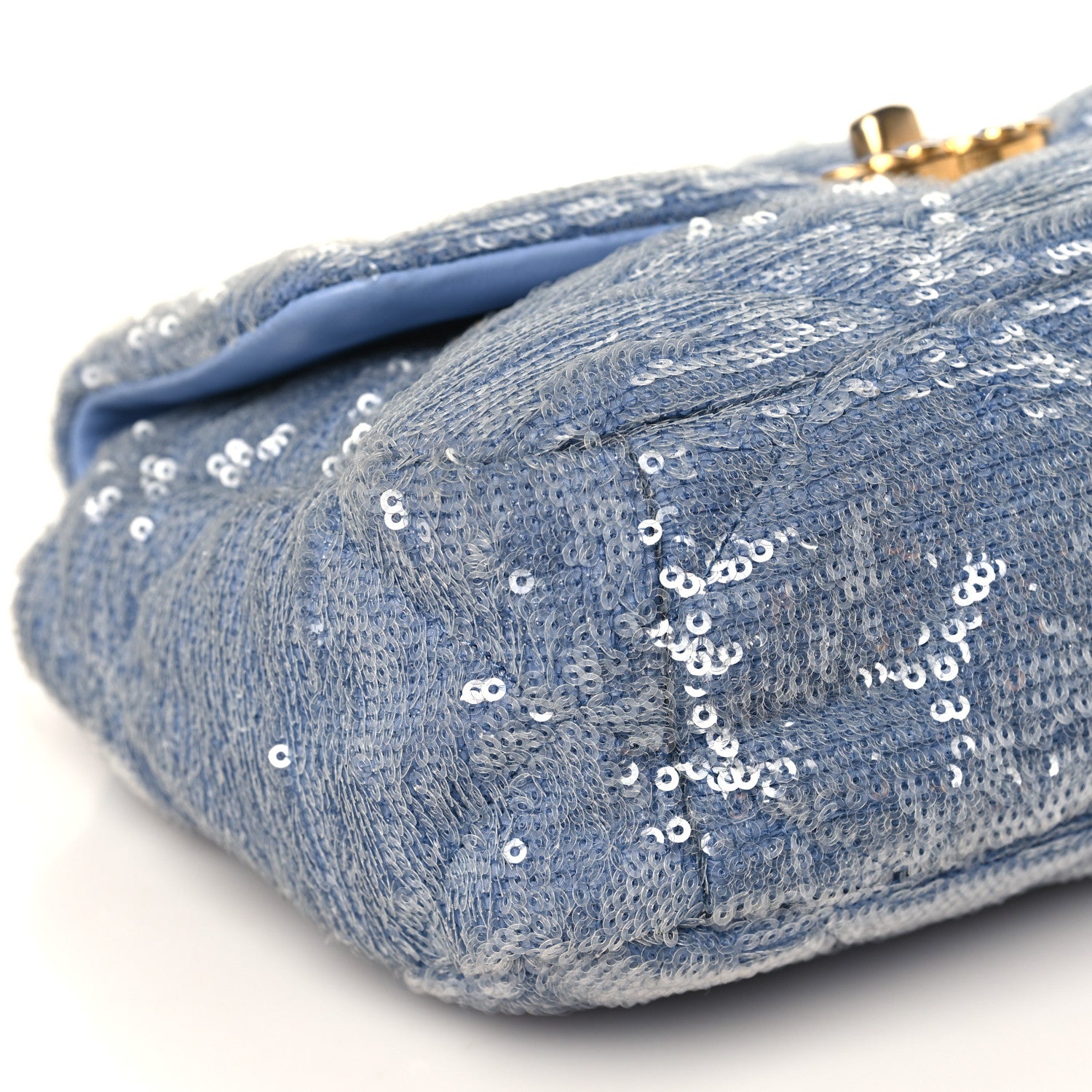 Chanel Sequin Quilted Medium Chanel 19 Flap Light Blue 8 of 9
