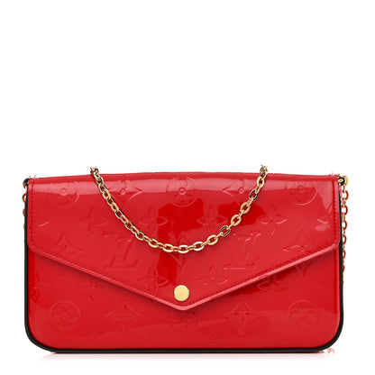 Louis Vuitton Vernis Felicie Pochette Chain Wallet Cherry 3 of 10