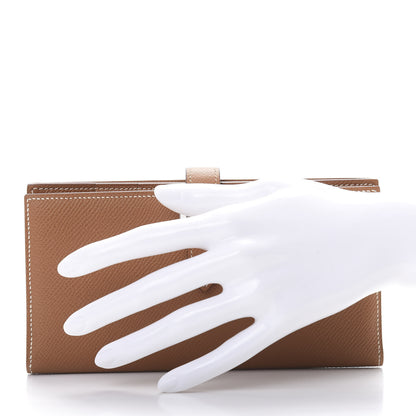 Hermes Epsom Bearn Gusset Wallet Gold 2 of 8