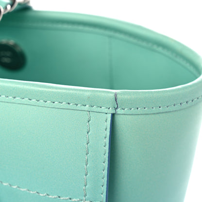 Chanel Shaded Calfskin Small Deauville Tote Light Green Turquoise Purple 14 of 15
