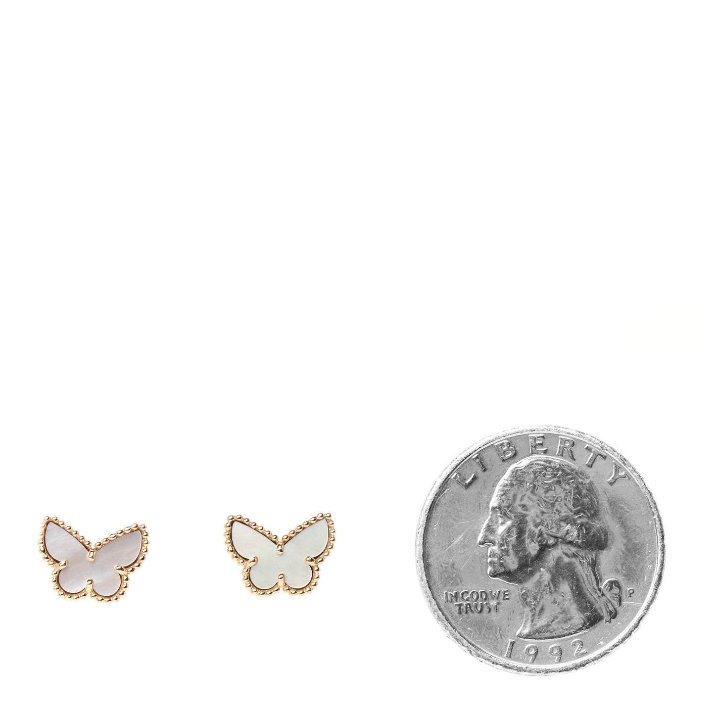 18K Yellow Gold Mother of Pearl Sweet Alhambra Butterfly Earrings