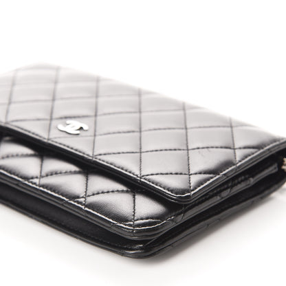 Chanel Lambskin Quilted Wallet On Chain WOC Black 7 of 11