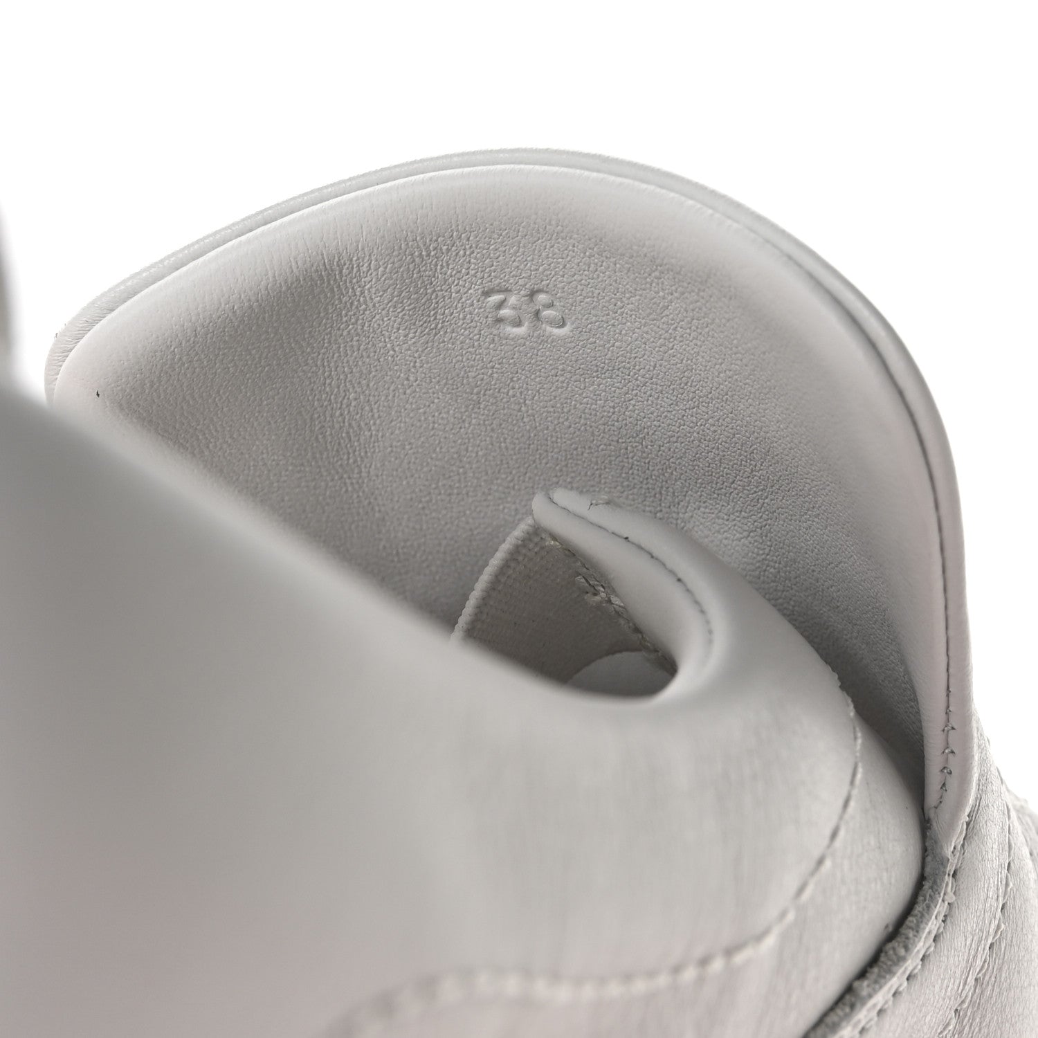 Hermes Calfskin Suede Goatskin Kiddy Slip On Sneakers 38 White 8 of 9