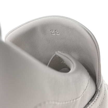 Hermes Calfskin Suede Goatskin Kiddy Slip On Sneakers 38 White 8 of 9