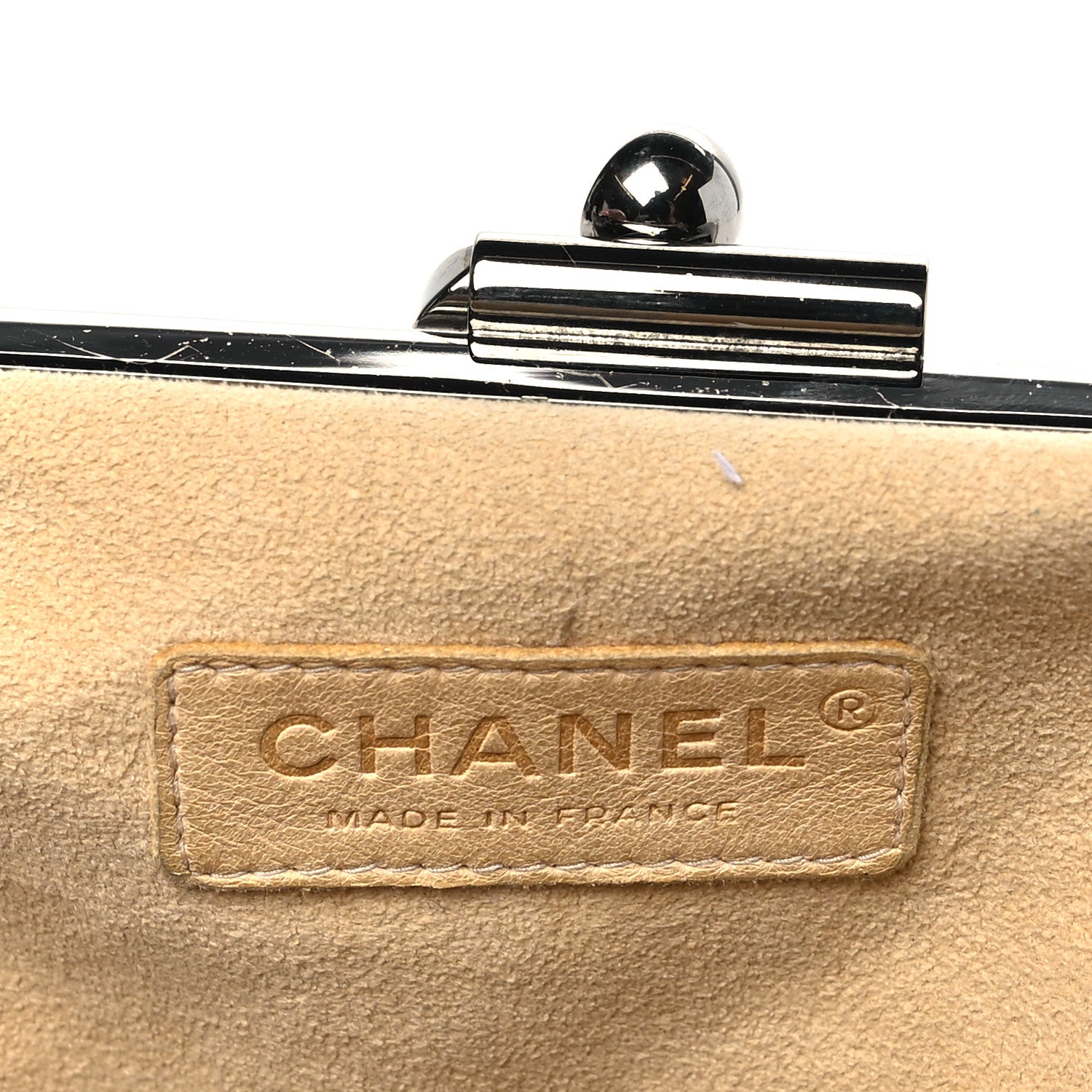 Chanel Rabbit Fur Kiss Lock Chain Clutch Brown 6 of 10