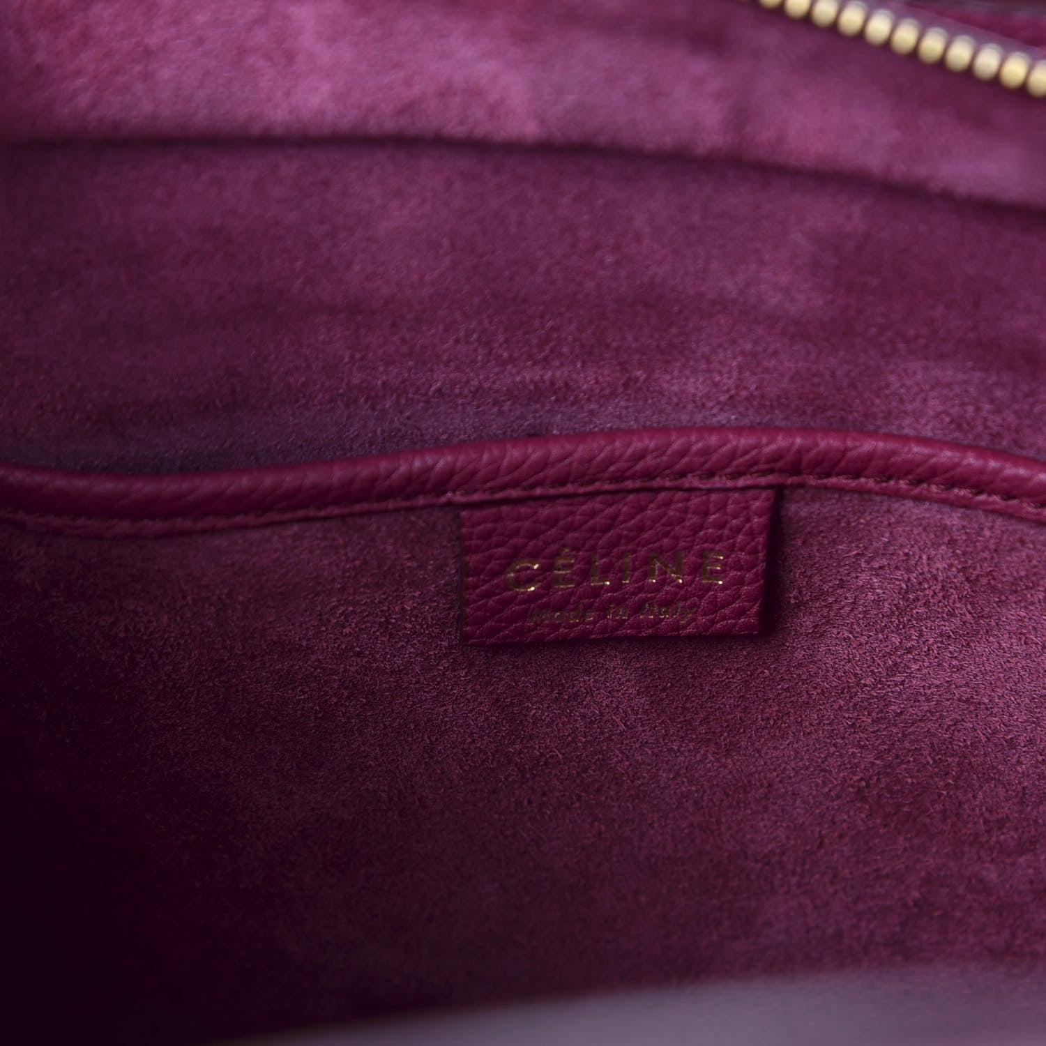 Celine Drummed Calfskin Nano Luggage Plum 7 of 10