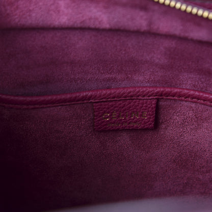 Celine Drummed Calfskin Nano Luggage Plum 7 of 10