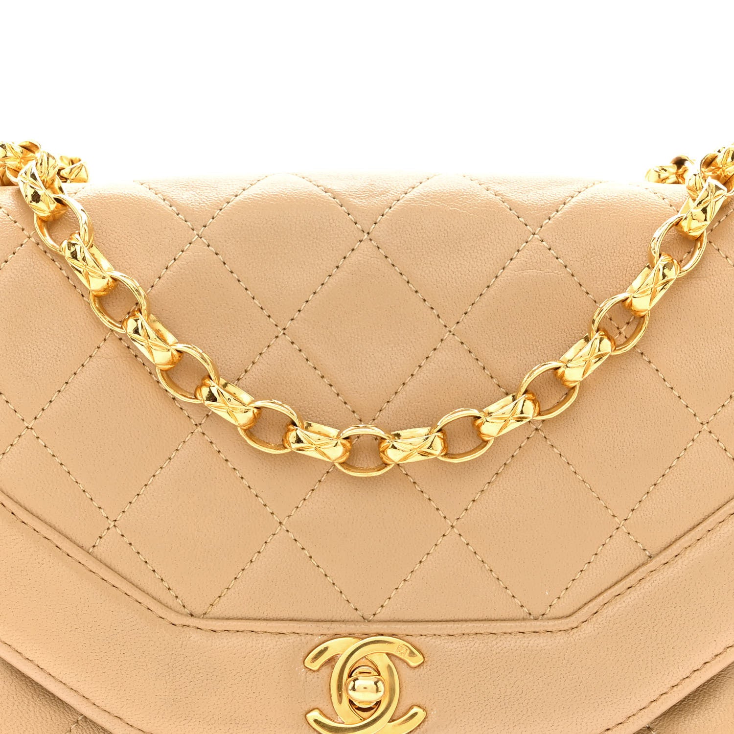 Chanel Lambskin Quilted Small Single Flap Beige 9 of 13