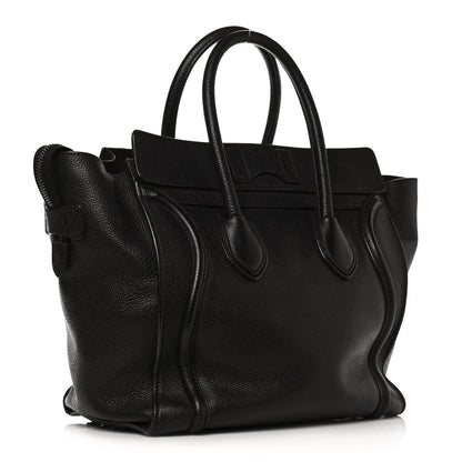 Celine Drummed Calfskin Medium Luggage Black 2 of 11