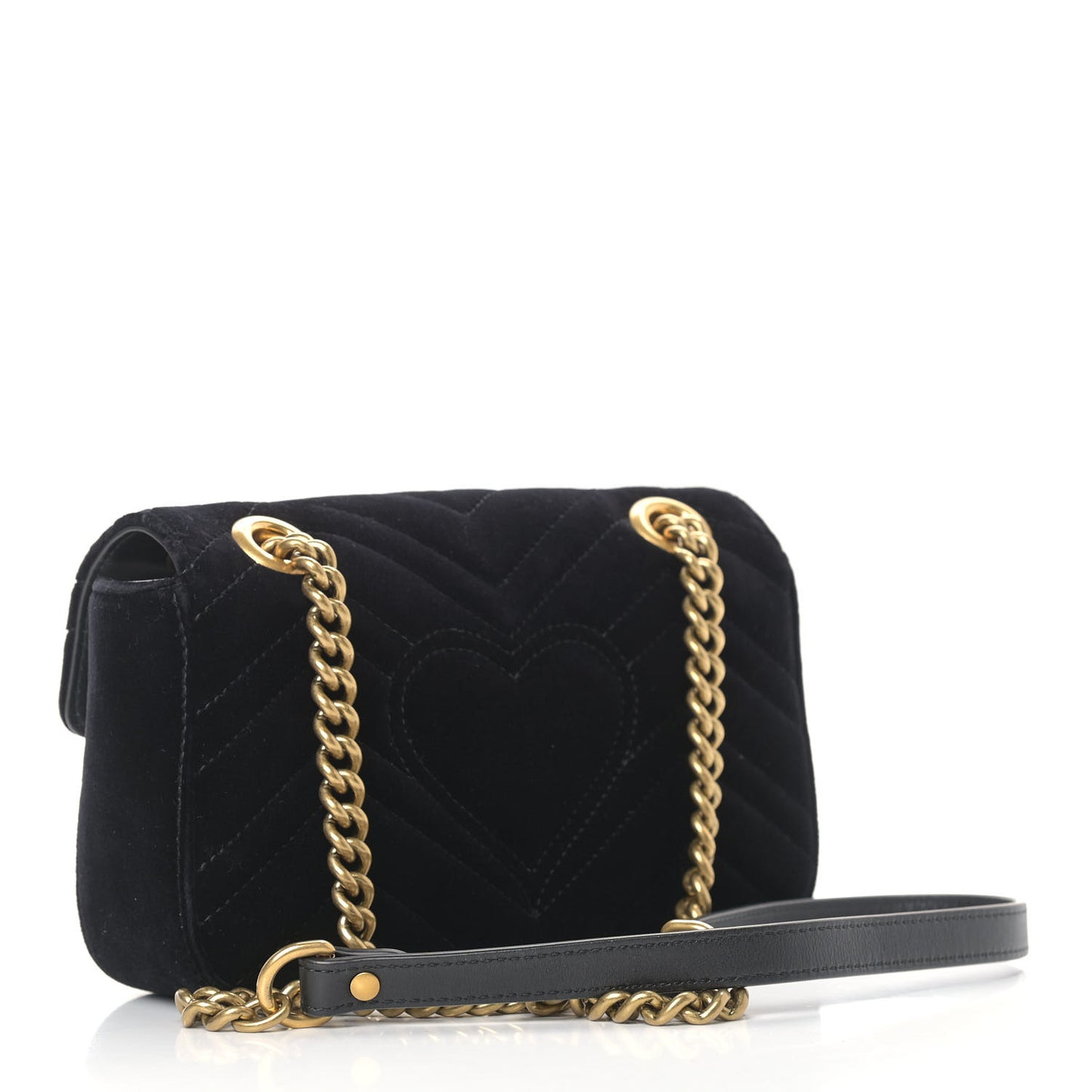 Velvet Matelasse Mini GG Marmont Shoulder Bag Black