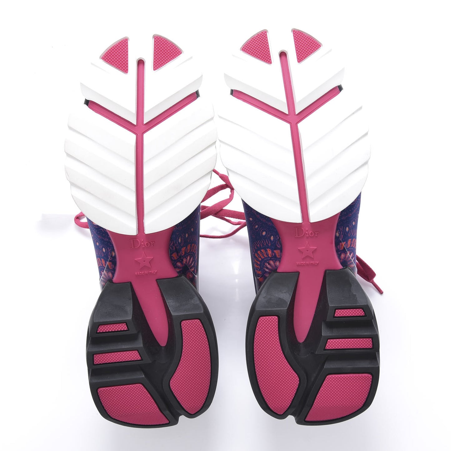 Technical Fabric Rubber Womens Fireworks D-Connect Sneakers 40 Deep Blue Pink