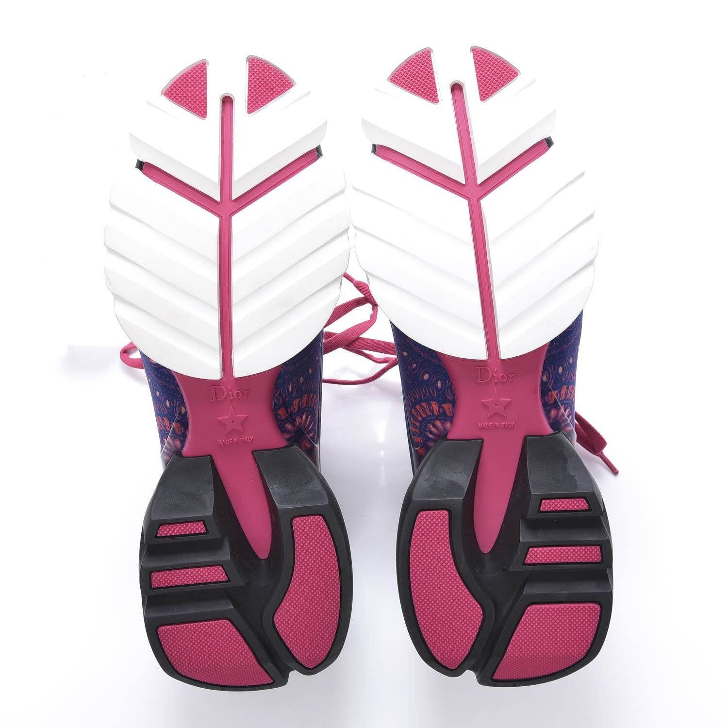 Christian Dior Technical Fabric Rubber Womens Fireworks D-Connect Sneakers 40 Deep Blue Pink 6 of 8