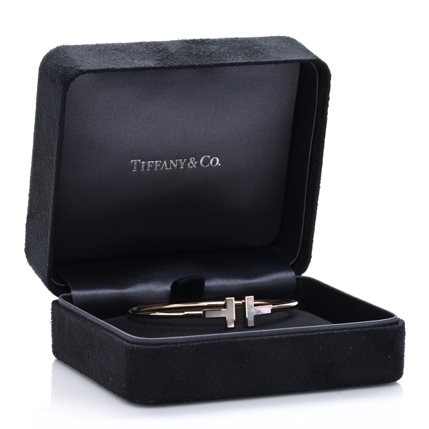 Tiffany 18K Rose Gold Mother of Pearl T Wire Bracelet 4 of 4