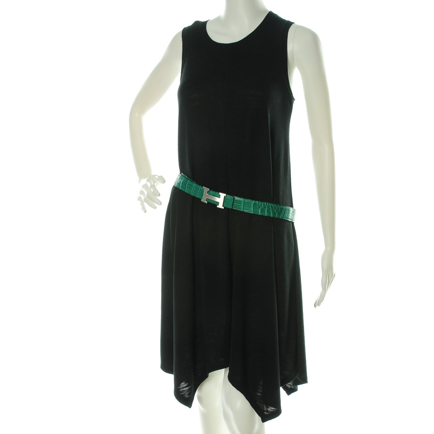 Matte Porosus Crocodile 32mm H Belt 90 Malachite