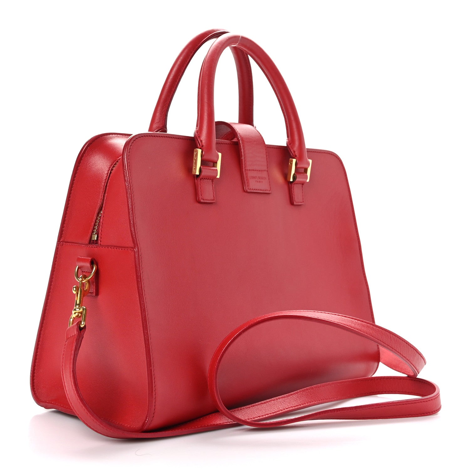 Saint Laurent Calfskin Small Monogram Cabas Lipstick Red 3 of 8