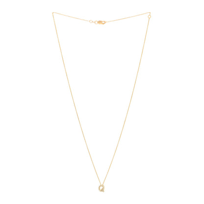 Roberto Coin 18K Yellow Gold Diamond Love Letter Q Pendant Necklace 3 of 4