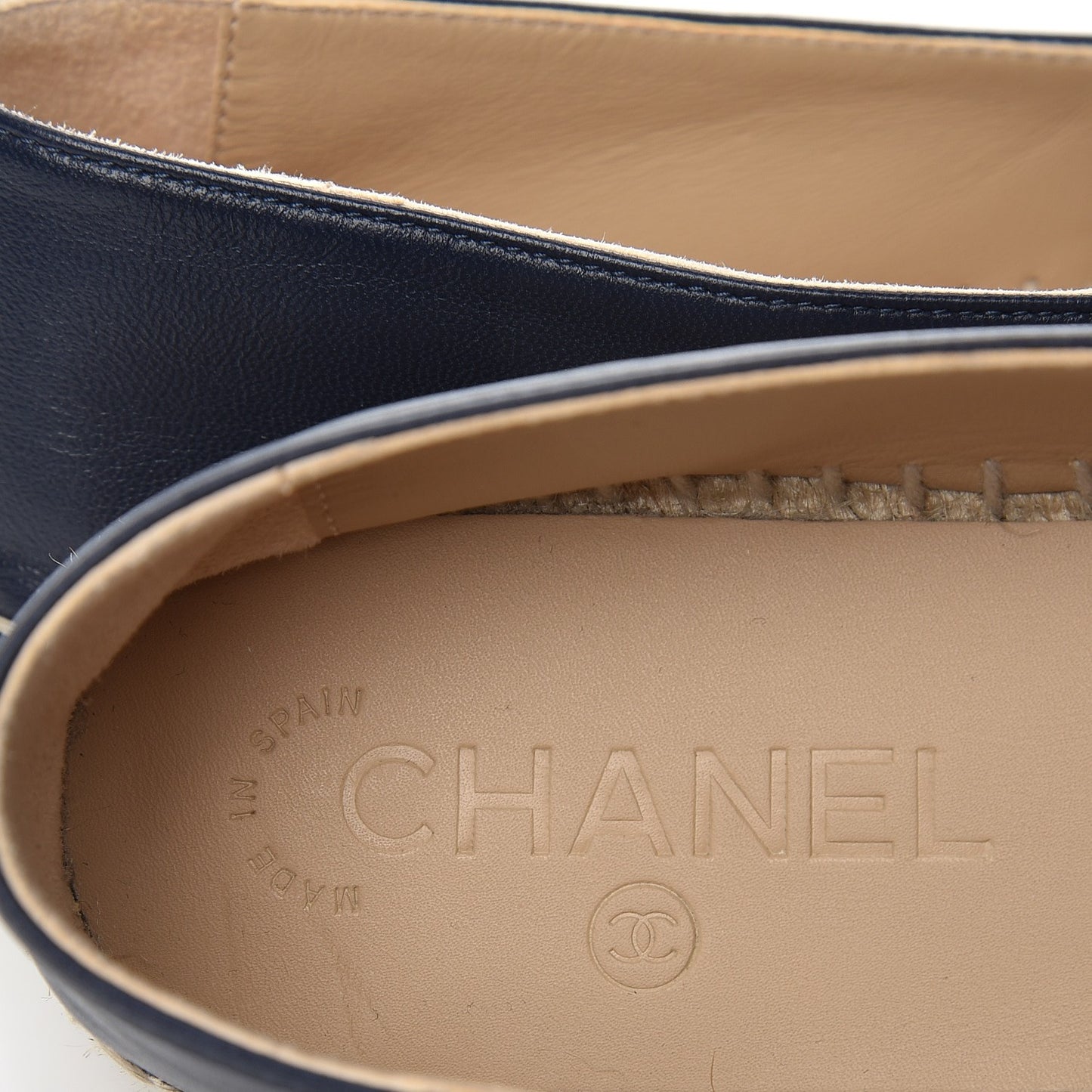 Lambskin CC Espadrilles 38 Navy