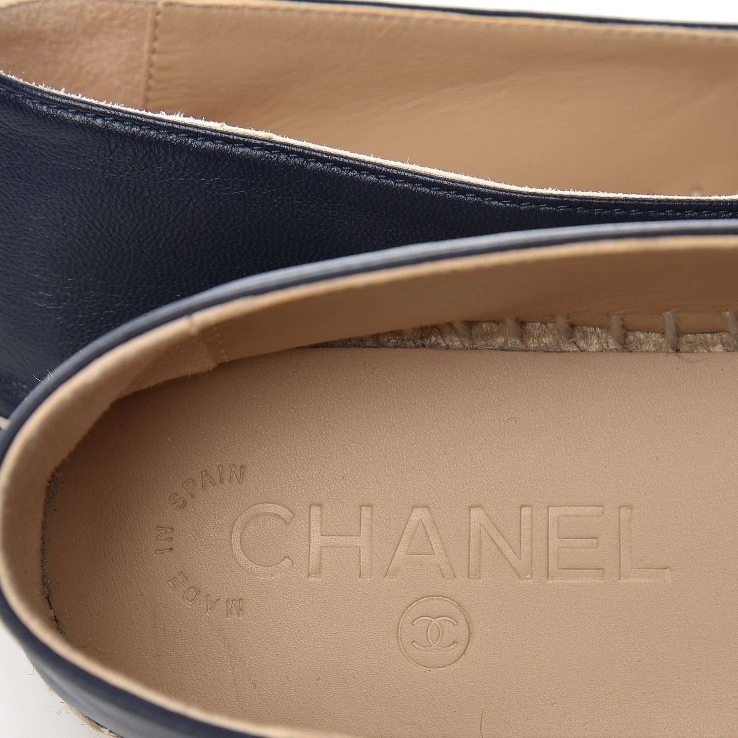 Chanel Lambskin CC Espadrilles 38 Navy 9 of 10