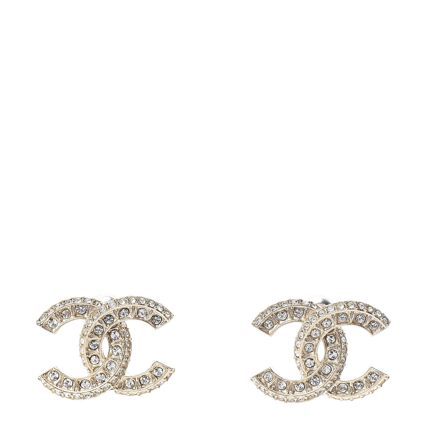 Crystal Timeless CC Earrings Light Gold