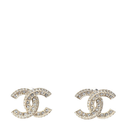 Chanel Crystal Timeless CC Earrings Light Gold 1 of 5