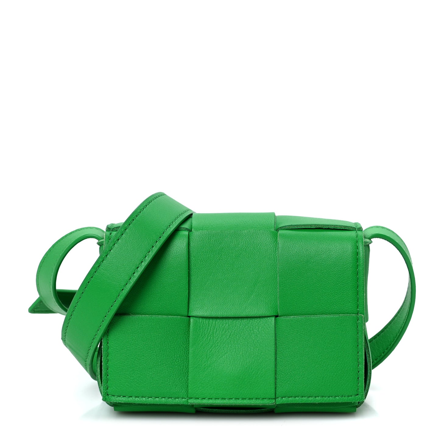 Lambskin Maxi Intrecciato Extra Mini Cassette Crossbody Bag Parakeet