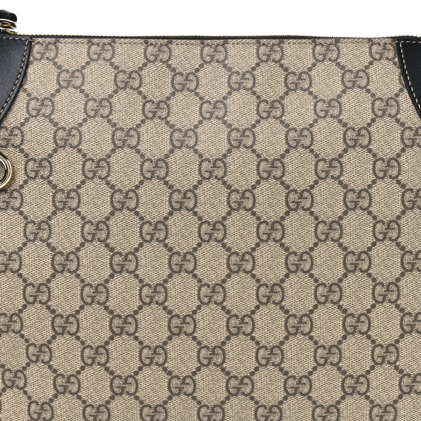 GG Supreme Monogram Emblem Medium Shoulder Bag Beige Ebony Black