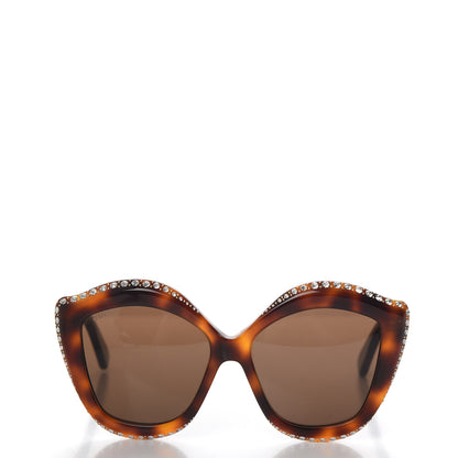 Gucci Crystal Cat Eye GG0118S Sunglasses Havana Brown 2 of 7