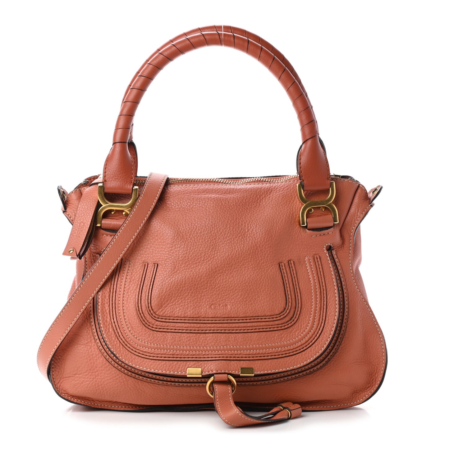 Calfskin Medium Marcie Satchel Clay