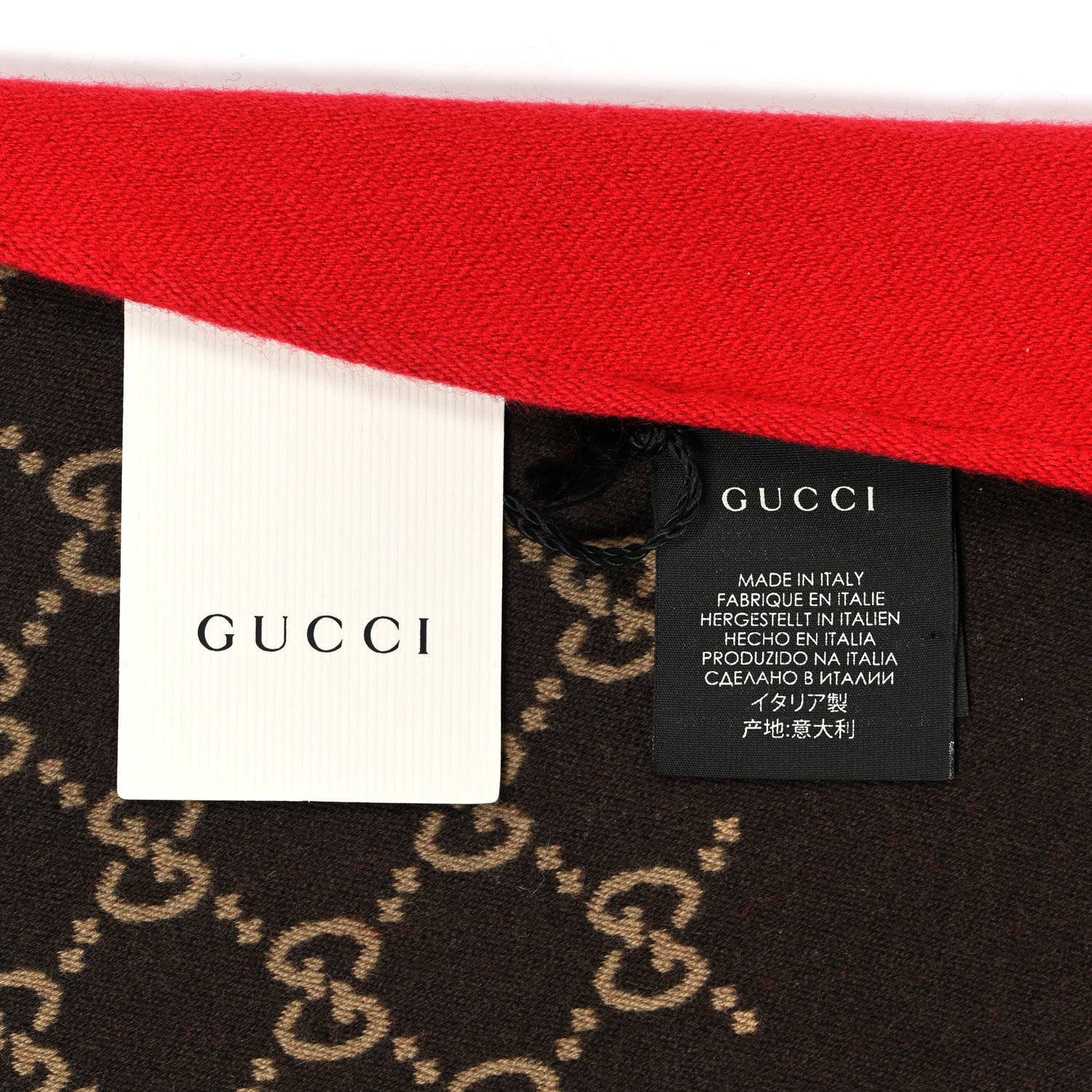 Gucci Wool Silk GG Monogram Ripon Simple Scarf Flame 4 of 4