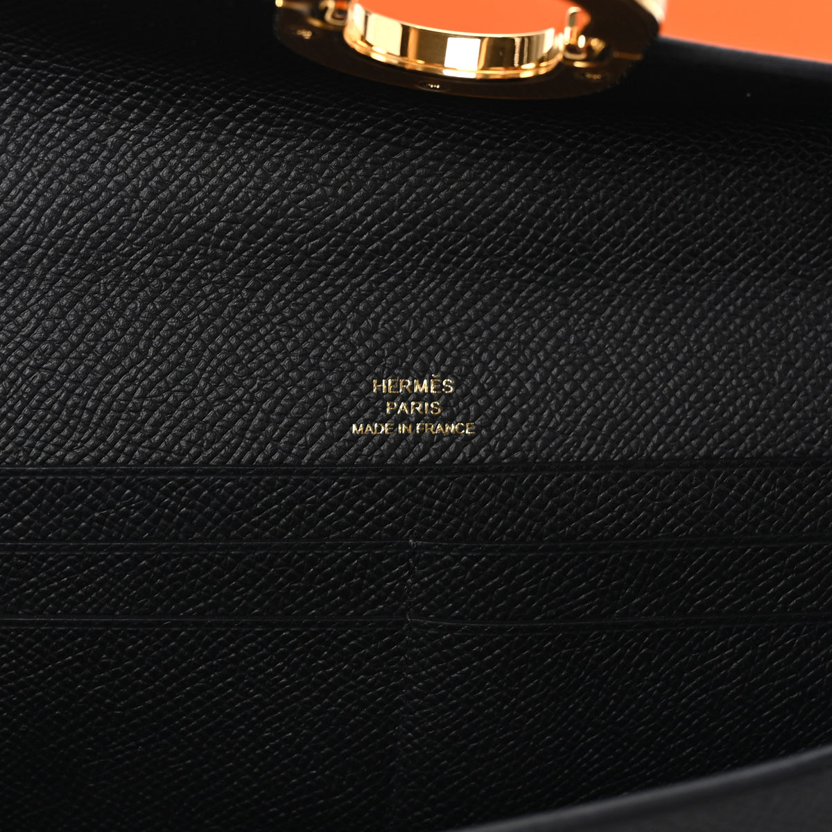 Hermes Epsom Enamel Maillon Wallet To Go Black 5 of 10