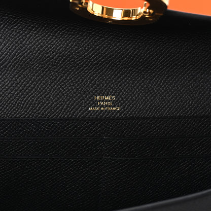 Hermes Epsom Enamel Maillon Wallet To Go Black 5 of 10