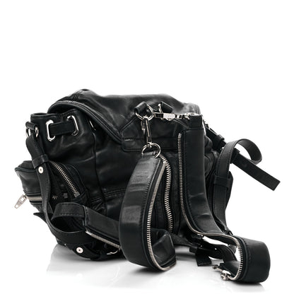 Alexander Wang Lambskin Marti Backpack Bag Washed Black Rhodium Hardware 3 of 19