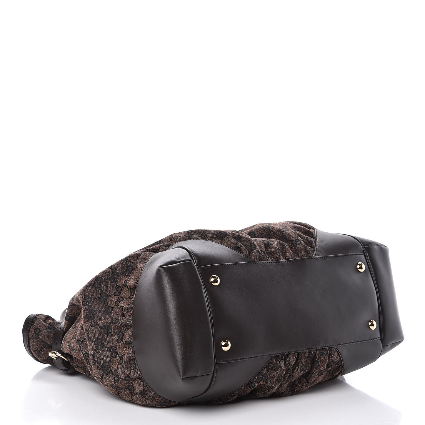 Denim Monogram Full Moon Tote Dark Brown
