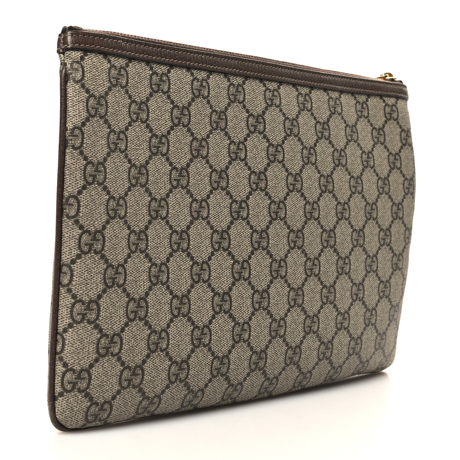 Gucci GG Supreme Monogram Large Ophidia Pouch Clutch Brown 3 of 11
