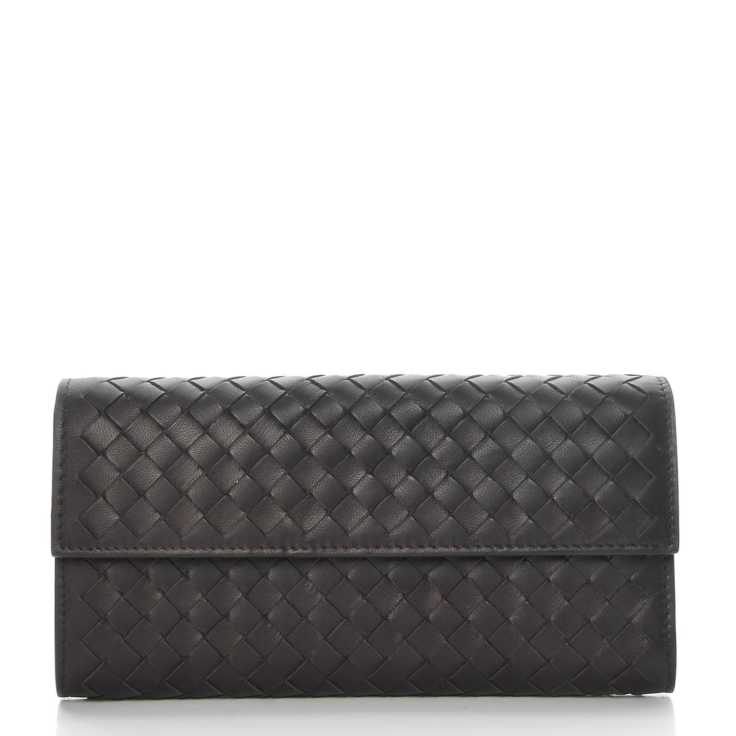Nappa Intrecciato Continental Wallet Ebano