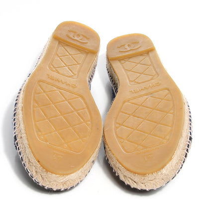 Chanel Linen CC Espadrilles 41 Blue Black 5 of 7