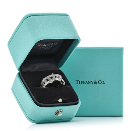 Tiffany Platinum Diamond Weave Band Ring 50 5.5 7 of 7