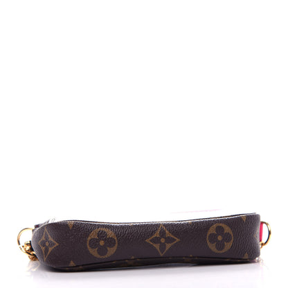 Louis Vuitton Monogram 2019 Christmas Animation Mini Courchevel Pochette Accessories Fuchsia 4 of 11