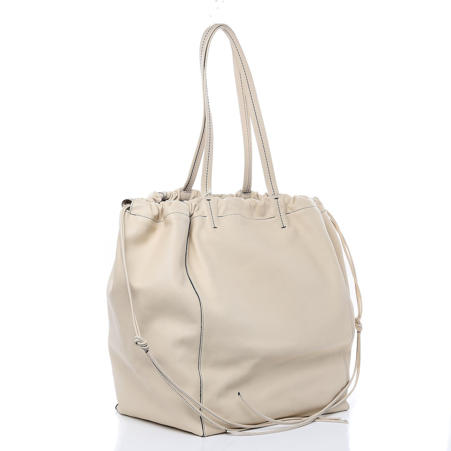 Smooth Calfskin Large Coulisse Cabas Chalk
