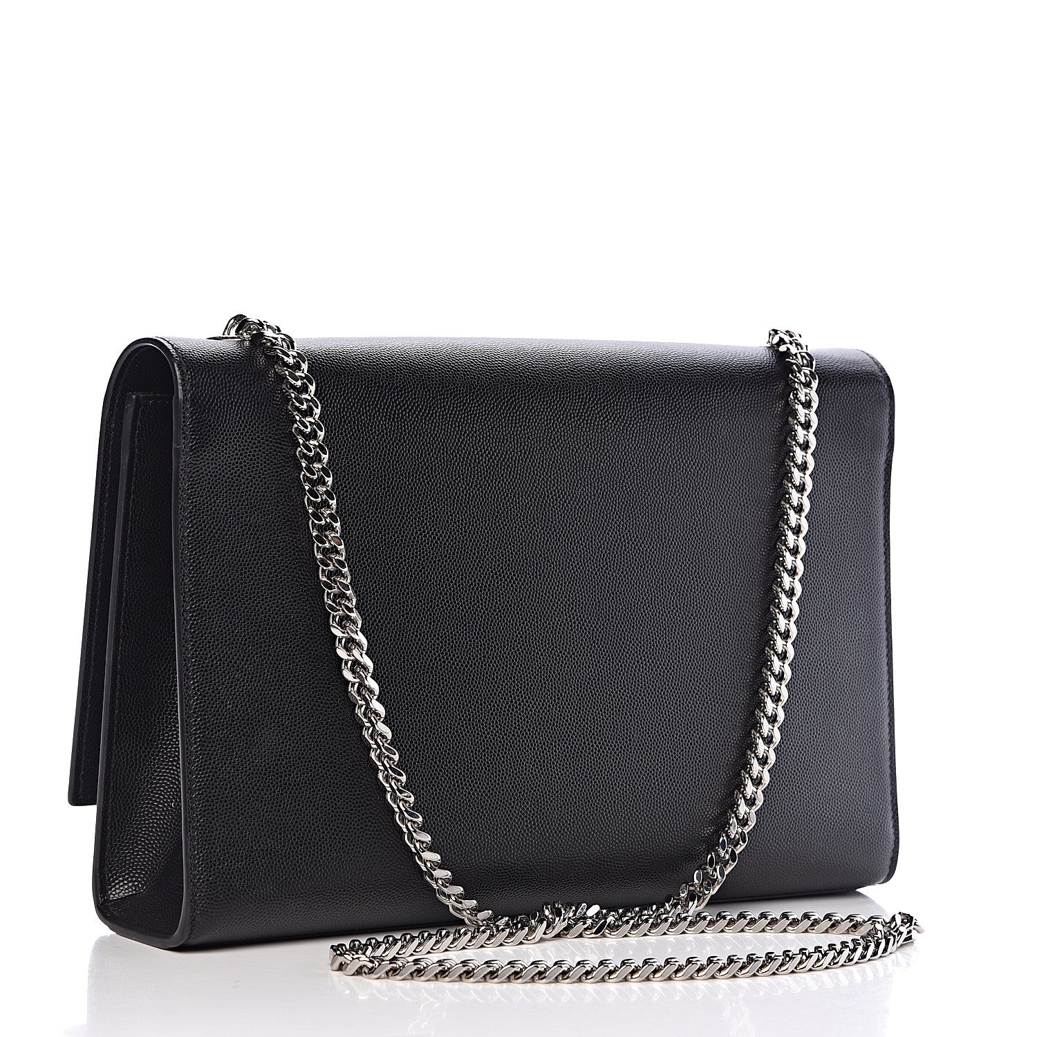 Saint Laurent Grain De Poudre Large Classic Monogram Kate Satchel Black 3 of 10